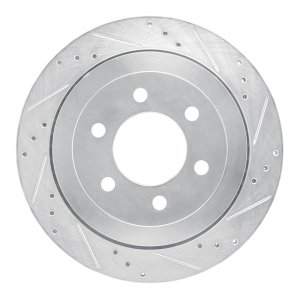 Ford Expedition Brake Rotor (1) - Rear Right - R1 Concepts - Drilled & Slotted - Silver - `07-`17
